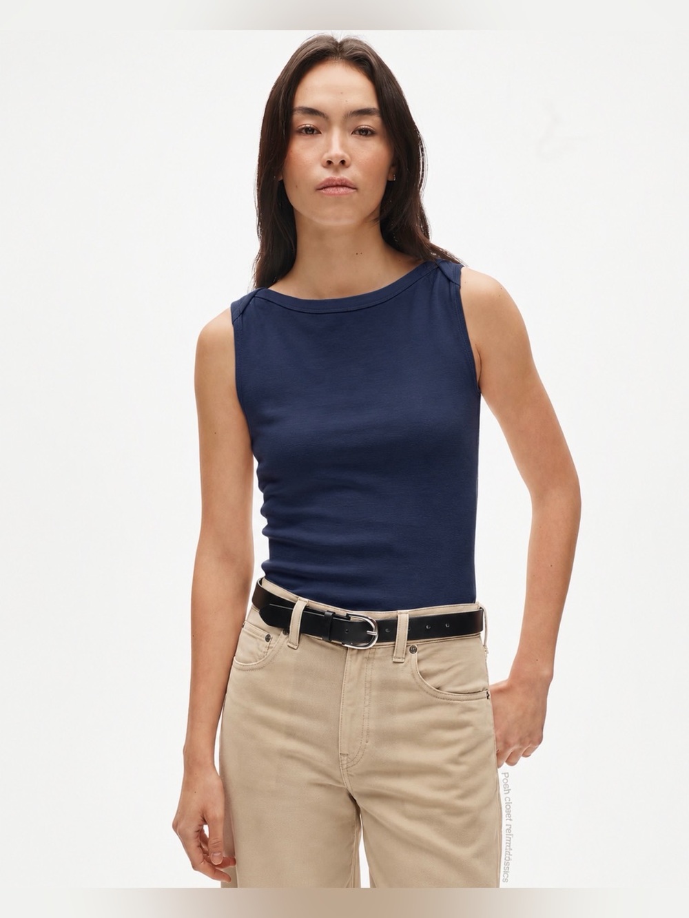 J.Crew Perfect-fit boatneck tank top in navy